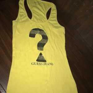 Guess yellow tank top size small
